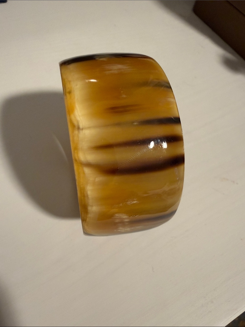 Amber Tortoiseshell Wide Resin Bangle